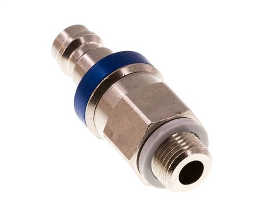Laiton nickelé DN 5 Bouchon de raccord d'air bleu G 1/8 pouce mâle à double obturation