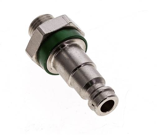 Laiton nickelé Bouchon de raccord d'air DN 5 codé vert G 1/8 pouce mâle