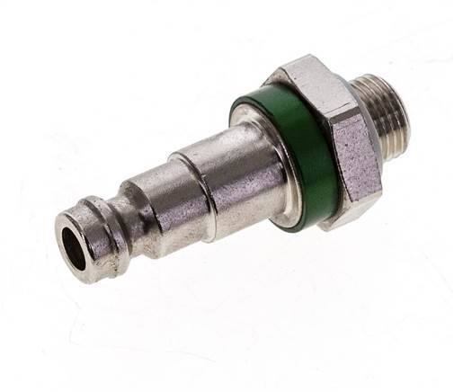 Laiton nickelé Bouchon de raccord d'air DN 5 codé vert G 1/8 pouce mâle