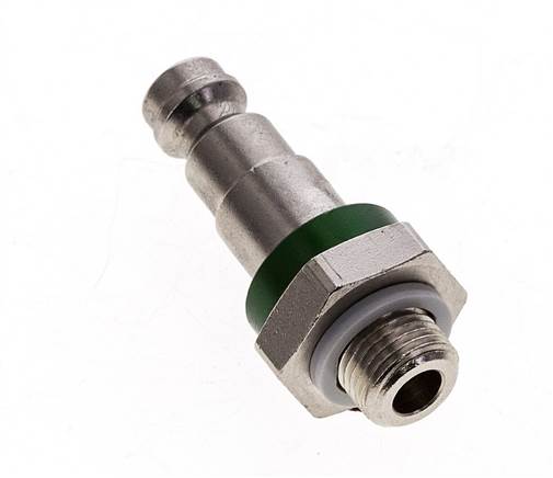 Laiton nickelé Bouchon de raccord d'air DN 5 codé vert G 1/8 pouce mâle