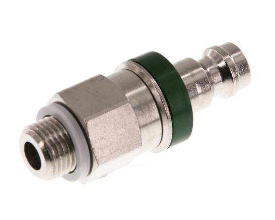 Laiton nickelé DN 5 Bouchon de raccord d'air vert G 1/8 pouce mâle à double obturation