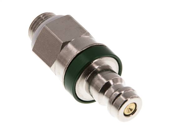 Laiton nickelé DN 5 Bouchon de raccord d'air vert G 1/8 pouce mâle à double obturation