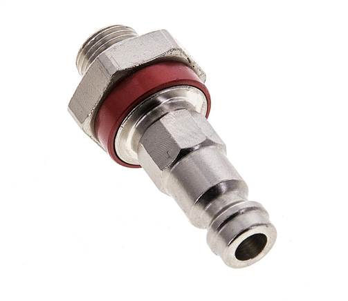 Laiton nickelé DN 5 codé rouge Bouchon de raccord d'air G 1/8 pouce mâle