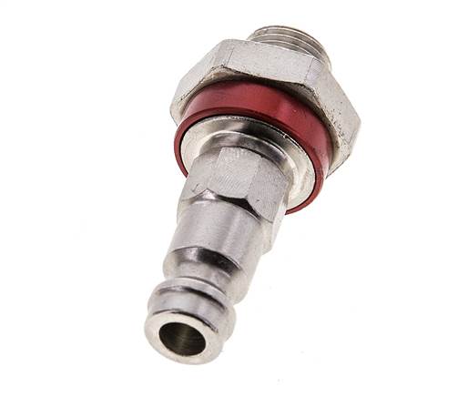 Laiton nickelé DN 5 codé rouge Bouchon de raccord d'air G 1/8 pouce mâle