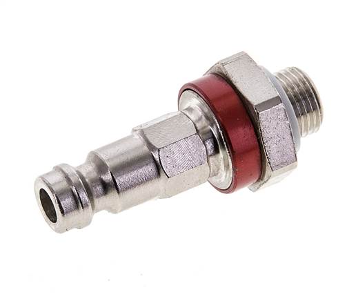 Laiton nickelé DN 5 codé rouge Bouchon de raccord d'air G 1/8 pouce mâle