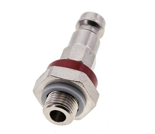 Laiton nickelé DN 5 codé rouge Bouchon de raccord d'air G 1/8 pouce mâle