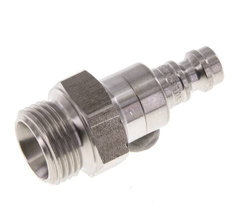 Bouchon de raccord d'air DN 5 en acier inoxydable G 3/8 pouce mâle à double obturation