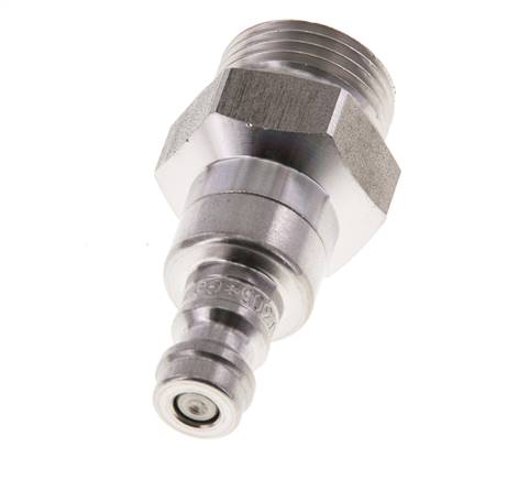 Bouchon de raccord d'air DN 5 en acier inoxydable G 3/8 pouce mâle à double obturation
