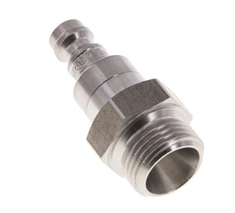 Bouchon de raccord d'air DN 5 en acier inoxydable G 3/8 pouce mâle à double obturation