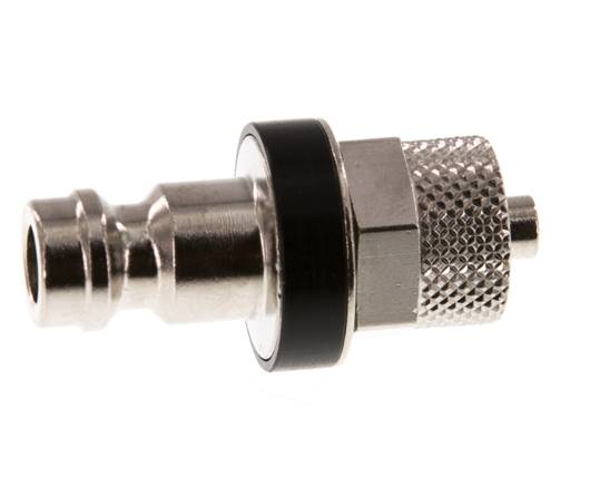 Laiton nickelé DN 5 Noir Bouchon de raccord d'air 4x6 mm Écrou-raccord