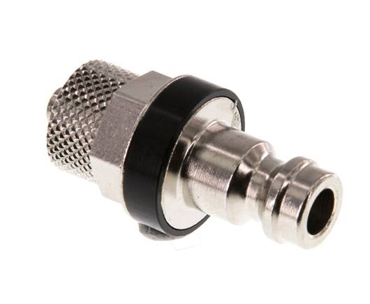 Laiton nickelé DN 5 Noir Bouchon de raccord d'air 4x6 mm Écrou-raccord