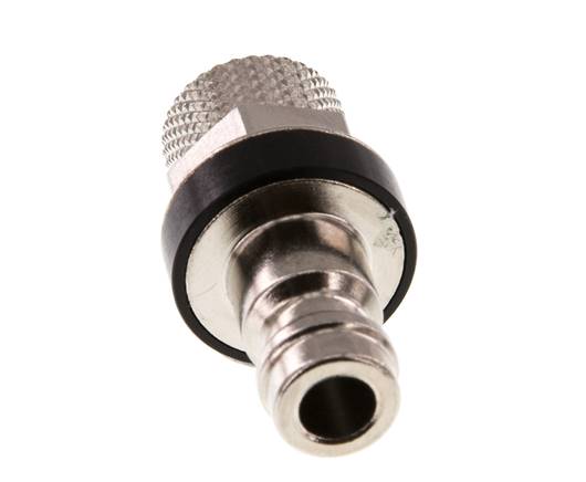 Laiton nickelé DN 5 Noir Bouchon de raccord d'air 4x6 mm Écrou-raccord