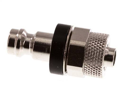 Laiton nickelé Bouchon de raccord pneumatique DN 5 noir Ecrou-raccord 6x8 mm