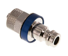 Laiton nickelé DN 5 Bleu Bouchon de raccord d'air 4x6 mm Écrou-raccord