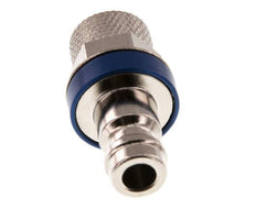 Laiton nickelé DN 5 Bleu Bouchon de raccord d'air 4x6 mm Écrou-raccord