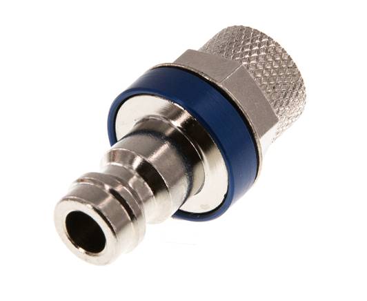 Laiton nickelé DN 5 Bleu Bouchon de raccord d'air 4x6 mm Écrou-raccord