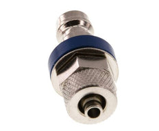 Laiton nickelé DN 5 Bleu Bouchon de raccord d'air 4x6 mm Écrou-raccord