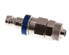 Laiton nickelé DN 5 Bleu Bouchon de raccord d'air 6x8 mm Écrou-raccord Double obturation