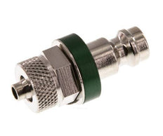 Nickel-plated Brass DN 5 Green Air Coupling Plug 4x6 mm Union Nut