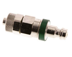 Laiton nickelé DN 5 Bouchon de raccord d'air vert Écrou-raccord 6x8 mm Double obturation