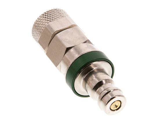 Laiton nickelé DN 5 Bouchon de raccord d'air vert Écrou-raccord 6x8 mm Double obturation
