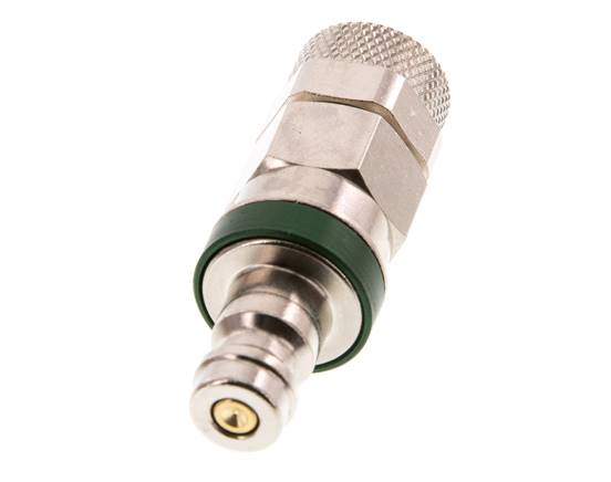 Laiton nickelé DN 5 Bouchon de raccord d'air vert Écrou-raccord 6x8 mm Double obturation