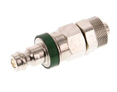 Laiton nickelé DN 5 Bouchon de raccord d'air vert Écrou-raccord 6x8 mm Double obturation