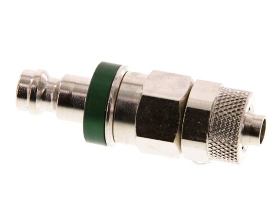 Laiton nickelé DN 5 Bouchon de raccord d'air vert Écrou-raccord 6x8 mm Double obturation