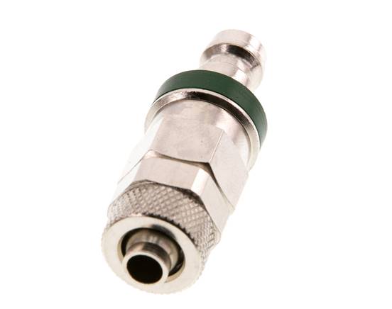 Laiton nickelé DN 5 Bouchon de raccord d'air vert Écrou-raccord 6x8 mm Double obturation