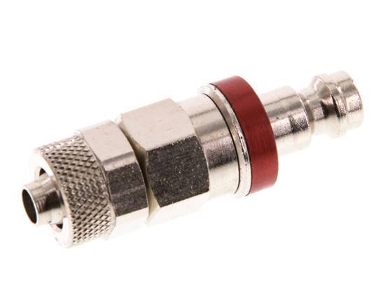 Laiton nickelé DN 5 Rouge Bouchon de raccord d'air 6x8 mm Écrou-raccord Double obturation