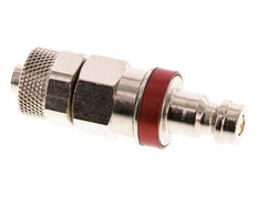 Laiton nickelé DN 5 Rouge Bouchon de raccord d'air 6x8 mm Écrou-raccord Double obturation