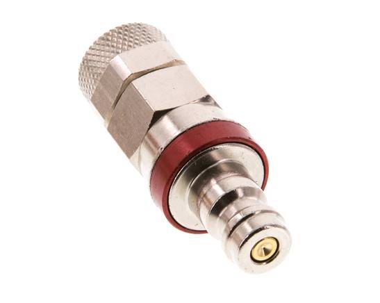 Laiton nickelé DN 5 Rouge Bouchon de raccord d'air 6x8 mm Écrou-raccord Double obturation