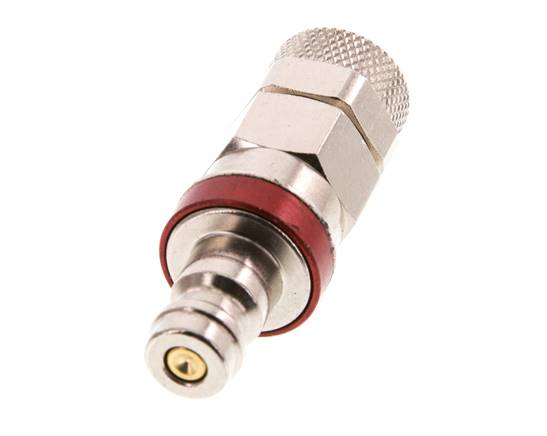 Laiton nickelé DN 5 Rouge Bouchon de raccord d'air 6x8 mm Écrou-raccord Double obturation