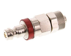 Laiton nickelé DN 5 Rouge Bouchon de raccord d'air 6x8 mm Écrou-raccord Double obturation