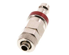 Laiton nickelé DN 5 Rouge Bouchon de raccord d'air 6x8 mm Écrou-raccord Double obturation