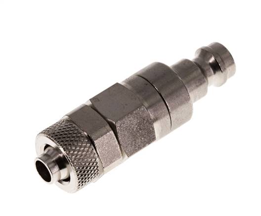 Laiton nickelé Bouchon de raccord d'air DN 5 Écrou-raccord 6x8 mm Double obturation