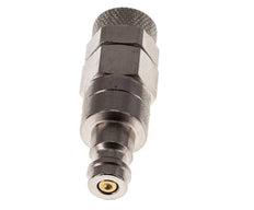 Laiton nickelé Bouchon de raccord d'air DN 5 Écrou-raccord 6x8 mm Double obturation