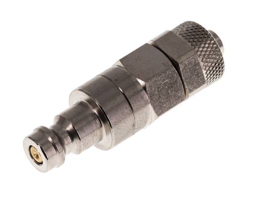 Laiton nickelé Bouchon de raccord d'air DN 5 Écrou-raccord 6x8 mm Double obturation