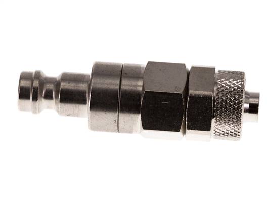 Laiton nickelé Bouchon de raccord d'air DN 5 Écrou-raccord 6x8 mm Double obturation