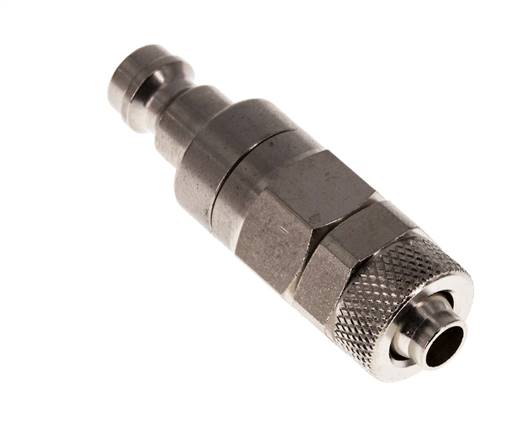 Laiton nickelé Bouchon de raccord d'air DN 5 Écrou-raccord 6x8 mm Double obturation