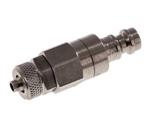 Acier inoxydable DN 5 Air Coupling Plug 4x6 mm Union Nut Double Shut-Off