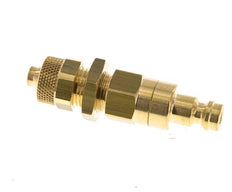 Laiton DN 5 Air Coupling Plug 6x8 mm Union Nut Bulkhead Double Shut-Off