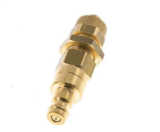 Laiton DN 5 Air Coupling Plug 6x8 mm Union Nut Bulkhead Double Shut-Off