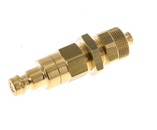 Laiton DN 5 Air Coupling Plug 6x8 mm Union Nut Bulkhead Double Shut-Off