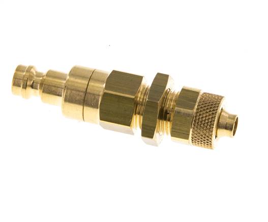 Laiton DN 5 Air Coupling Plug 6x8 mm Union Nut Bulkhead Double Shut-Off