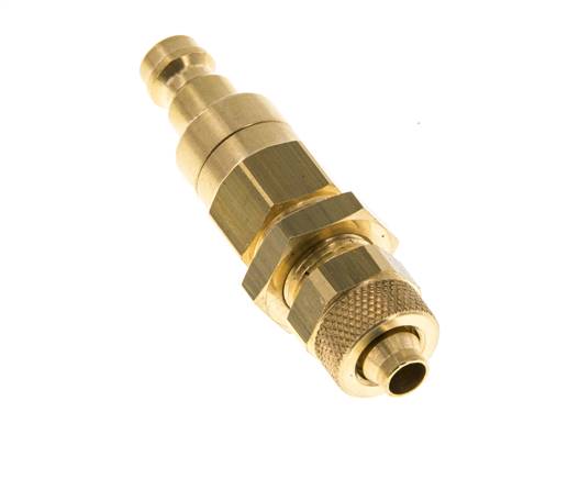 Laiton DN 5 Air Coupling Plug 6x8 mm Union Nut Bulkhead Double Shut-Off