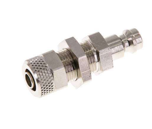 Laiton nickelé Coupleur pneumatique DN 5 Bouchon Écrou-raccord 6x8 mm Bulkhead
