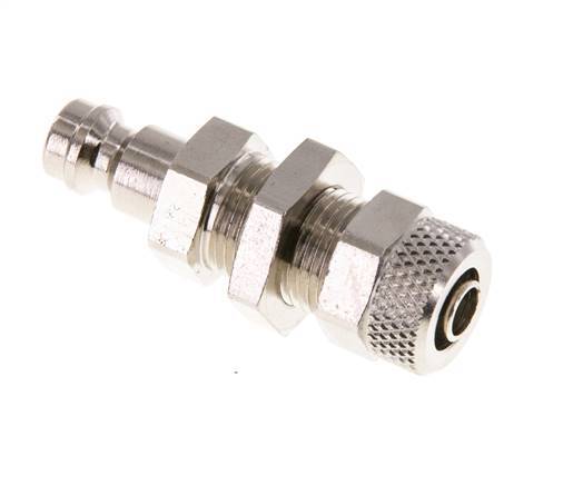 Laiton nickelé Coupleur pneumatique DN 5 Bouchon Écrou-raccord 6x8 mm Bulkhead