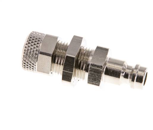 Laiton nickelé Coupleur pneumatique DN 5 Bouchon Écrou-raccord 6x8 mm Bulkhead