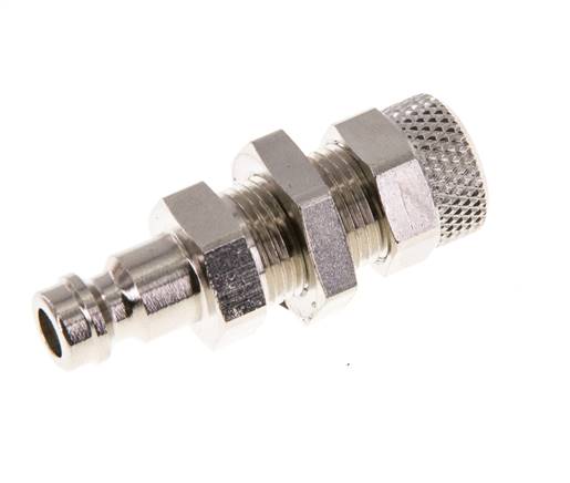 Laiton nickelé Coupleur pneumatique DN 5 Bouchon Écrou-raccord 6x8 mm Bulkhead